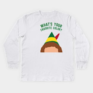 Buddy the Elf Inspired Quote What's your favorite color? Kids Long Sleeve T-Shirt